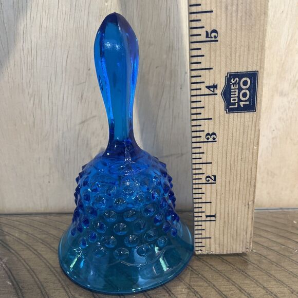 Fenton Hobnail Colonial Blue Glass Bell Cobalt Blue Vintage  READ - Picture 2 of 3